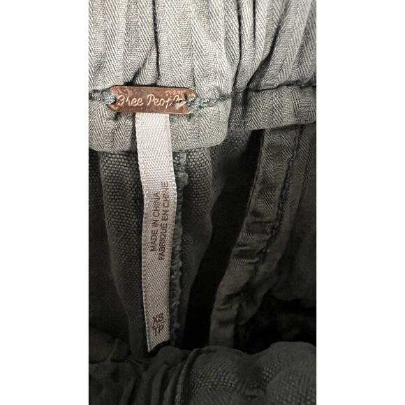 Free People Margate Sz XS Pleated Paper Bag Baggy High Waisted Trousers Green - Picture 9 of 12